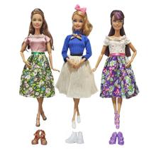 Conjunto Roupa Barbie Modesto Cristão + 3 sapatos salto Reto