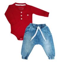 Conjunto Roupa Bebê Body Manga Longa Calça Jeans - Patrulha Street