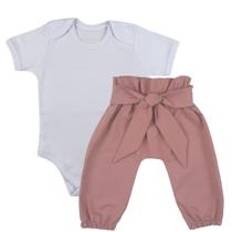 Conjunto Roupa Bebê Menina Body e Calça Clochard Sarja