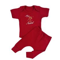 Conjunto Roupa Bebê Menino Menina Body e Calça Papai Noel Meu Primeiro Natal Natalino Feminino Masculino c20941