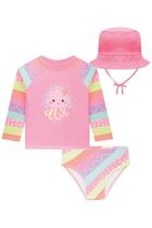 Conjunto Roupa De Banho Biquini Verão Kukiê Blusa Calcinha Chapéu Piscina Praia Proteção UV50+