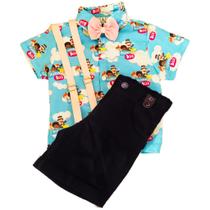 Conjunto Roupa Festa Personagem + Suspensório E Gravata Borb Conjunto Roupa Festa Personagem + Suspensório E Gravata Borb