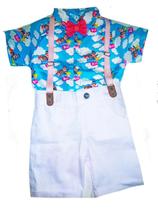 Conjunto Roupa Festa Personagem + Suspensório E Gravata Borb