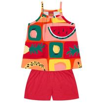 Conjunto Roupa Infantil C/ Alcinhas Salada de Frutas Kyly Divertido Delicado Confortável Conjunto Roupa Infantil C/ Alcinhas Salada de Frutas Kyly Divertido Delicado Confortável