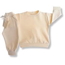 Conjunto Roupa Infantil de Frio Moletom Basico Grosso Liso Bebê