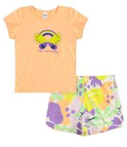 Conjunto Roupa Infantil Estampa Borboleta Camiseta Manga Curta Shortinho Verão Elian Conjunto Roupa Infantil Estampa Borboleta Camiseta Manga Curta Shortinho Verão Elian