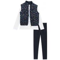 Conjunto Roupa Infantil Kukiê 3 Peças Blusa Manga Longa Legging E Com Colete Corações Menina Conjunto Roupa Infantil Kukiê 3 Peças Blusa Manga Longa Legging E Com Colete Corações Menina