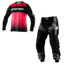 Conjunto Roupa Motocross Trilha Enduro Calça Insane In Black E Camisa Sportbay Oficial 01 Rosa Conjunto Roupa Motocross Trilha Enduro Calça Insane In Black E Camisa Sportbay Oficial 01 Rosa