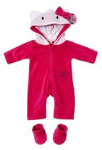 Conjunto Roupa Roupinha Para Boneca Bebê Macacão Personagem Gata Gatinha Hello Kitty Compatível Com Bebê Reborn Até 40 Centímetros De Altura