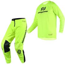 Conjunto Roupa Trilha Moto Cross ASW Minimal Amarelo Enduro