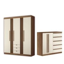 Conjunto Roupeiro e Cômoda Joey Jatoba Areia Conjunto Roupeiro e Cômoda Joey Jatoba Areia