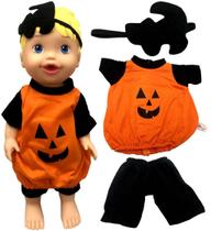 Conjunto Roupinha E Acessório Boneca Bebê Little Mommy Mattel - Fantasia Abóbora Halloween - Pupee