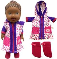 Conjunto Roupinha E Acessório Para Boneca Bebê Little Mommy Mattel Capa De Chuva E Meias - Pupee