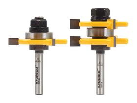 Conjunto Router Bits YONICO Tongue & Groove de madeira compensada de 1/4 de polegada Conjunto Router Bits YONICO Tongue & Groove de madeira compensada de 1/4 de polegada