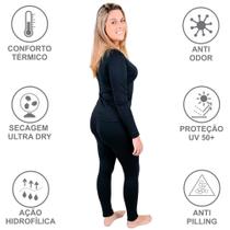 Conjunto Rt Segunda Pele Térmica Feminino Para o Frio Extremo Preto