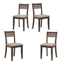 Conjunto Rubi com 4 Cadeiras Café Madeira Pinus - Finestra