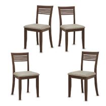 Conjunto Rubi com 4 Cadeiras Madeira Pinus Café - Finestra Conjunto Rubi com 4 Cadeiras Madeira Pinus Café - Finestra