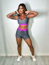 Conjunto Runner - Cinza com uva Conjunto Runner - Cinza com uva