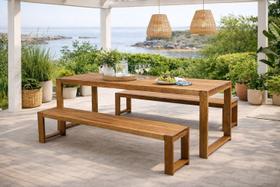 Conjunto Rustico Jardim Mesa e 2 Bancos Baren Yescasa