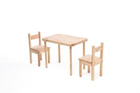Conjunto Rústico - mesa e duas cadeiras