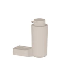 Conjunto Saboneteira e Dispenser de Sabonete Liquido 500ml Bege Eleve Ou