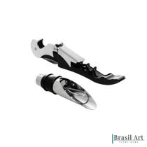 Conjunto Saca Rolhas 02 Estágios e Bico Dosador com Tampa Conjunto Saca Rolhas 02 Estágios e Bico Dosador com Tampa