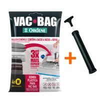 Conjunto Saco À Vácuo Vac Bag 4 Embalagens Médio + Bomba