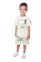 Conjunto Safari Camiseta Malha e Bermuda Moletom Infantil Menino 1 a 8 Anos - Have Fun