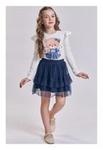 Conjunto Saia Azul Tule Azul Kukiê
