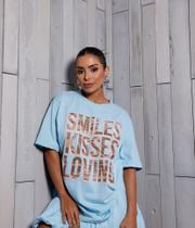 Conjunto Saia Balone e Max T-Shirt Smiles Kisses Loving