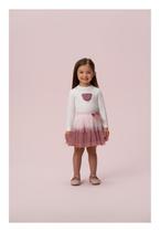 Conjunto Saia Blusa Manga Longa Ursinha Petit Cherie