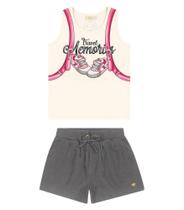 Conjunto Saia Com Regata Infantil Trick Nick Bege