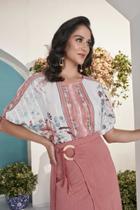 Conjunto saia cordão com tranças salmão fascinius Conjunto saia cordão com tranças salmão fascinius