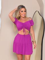 Conjunto Saia Curta Babado e Top Boneca de Laço