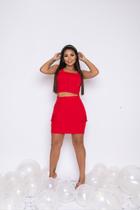 Conjunto Saia Curta Bolso Falso Frontal e Top Regata Conjunto Saia Curta Bolso Falso Frontal e Top Regata