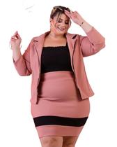 Conjunto Saia e Blazer Plus Size Moda Roupa Feminina