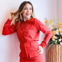 Conjunto Saia e Blusa em Linho VERMELHO - EMMA Conjunto Saia e Blusa em Linho VERMELHO - EMMA