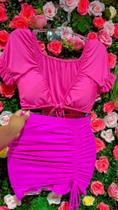 Conjunto saia e crooped cheiro de chiclete Conjunto saia e crooped cheiro de chiclete