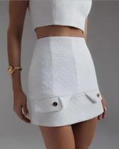 Conjunto Saia e Cropped - Tamanho P - Branca Conjunto Saia e Cropped - Tamanho P - Branca