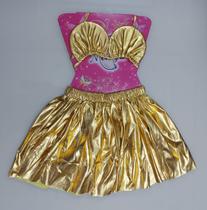 Conjunto Saia e Top Infantil Juvenil Fantasia de Carnaval Halloween Cores Diversas