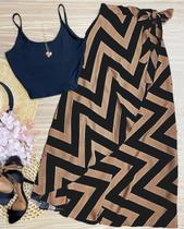 Conjunto Saia Envelope Transpassada E Cropped Fashion Moda Verão top Gola Alta 2622.2511 Conjunto Saia Envelope Transpassada E Cropped Fashion Moda Verão top Gola Alta 2622.2511