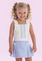 Conjunto Saia Festa Menina Azul Petit Cherie