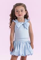 Conjunto Saia Festa Menina Azul Petit Cherie