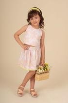 Conjunto Saia Infantil Estampa flores Pakita 215195