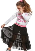 Conjunto Saia Infantil Preta Fashion Poah Noah