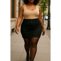 Conjunto Saia Lipo E Meia Calça Translucida E Modeladora
