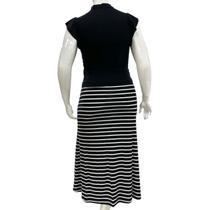 Conjunto Saia Listrada Blusa Lisa Viscolycra