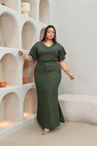 Conjunto Saia Longa E Blusa Manga Plus Size Premium