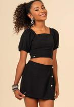 Conjunto Saia Menina Preto Collie Conjunto Saia Menina Preto Collie
