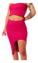 Conjunto Saia Midi Com Fenda E Cropped Ribana Conjunto Saia Midi Com Fenda E Cropped Ribana
